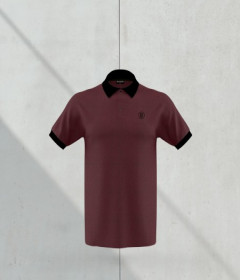 Dark Red Velvet Polo Shirt