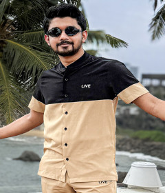 Contrast Co-Ord Spandex Shirt
