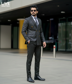 Modern Slim-Fit Double-Breasted Blazer Set