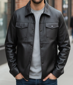 MetroLine Classic Leather Jacket for Men
