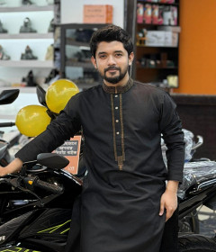 Black Minimalistic Embroidered Panjabi