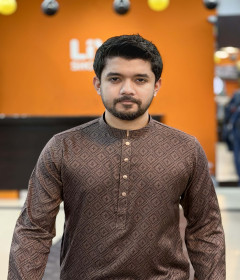 Minimalist Cotton-Linen Blended Panjabi / Looks Like Hand Stitches Design