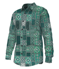 Men’s Abstract Expressionist Pattern Long Sleeve Lightweight Shirt