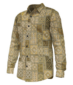 Men’s Abstract Expressionist Pattern Long Sleeve Lightweight Shirt