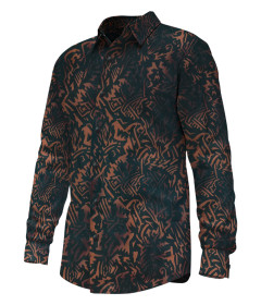 Men’s Abstract Expressionist Pattern Long Sleeve Lightweight Shirt