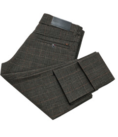Men's Classic Plaid Formal Pants Tailored Slim Fit