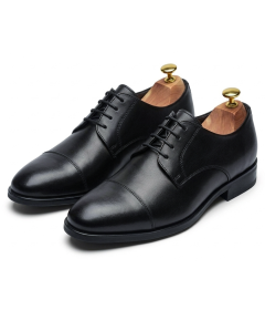 Men's Modern Cap Toe Oxford Shoes Premium Leather Lace-Up Formal Business Footwear