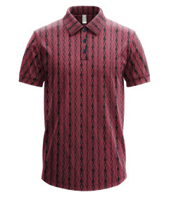 Men’s Luxe Textured Polo Shirt, Black Short-Sleeve Smart-Casual Designer