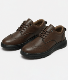 Men's Wingtip Oxford Shoes Casual Brogue Lace-up Dress Shoes Lightweight Comfortable Walking Shoes for Business Office Formal Occasions