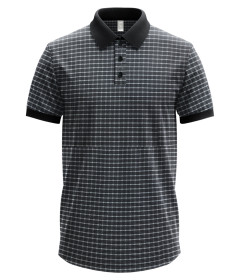 Men’s Luxe Textured Polo Shirt,Short-Sleeve Smart-Casual Designer