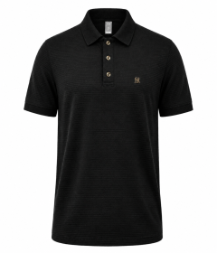 Men’s Short Sleeve Textured Polo – Classic Horizontal Ridge Pattern – Premium Cotton Blend Casual Polo Shirt