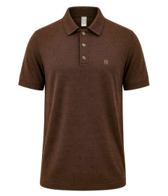 Men’s Short Sleeve Textured Polo – Classic Horizontal Ridge Pattern – Premium Cotton Blend Casual Polo Shirt