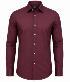 Classic Fit Men's Long Sleeve Dress Shirt – Lightweight Formal Wear