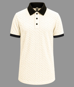 Minimal Weave Textured Polo Shirt for Men