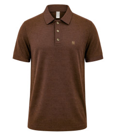 Men’s Short Sleeve Textured Polo – Classic Horizontal Ridge Pattern – Premium Cotton Blend Casual Polo Shirt