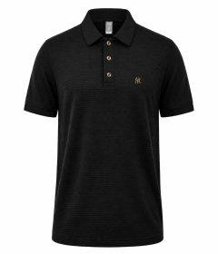Men’s Short Sleeve Textured Polo – Classic Horizontal Ridge Pattern – Premium Cotton Blend Casual Polo Shirt