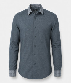 Men’s Elite Class Contrast Collar Long Sleeve Shirt