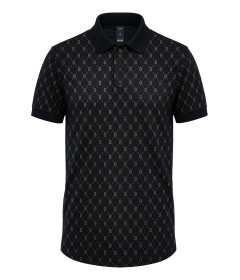 Men's Designer Printed Polo Shirt – Smart Casual Short-Sleeve Polo for Everyday Wear