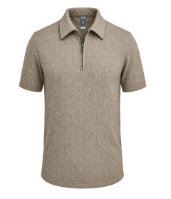 Minimal Weave Textured Polo Shirt for Men