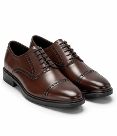 Men’s Oxford Vintage Design Formal Shoes – Classic Brogue Cap Toe Lace-Up Style