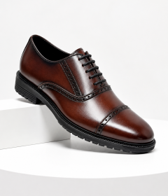 Men’s Oxford Vintage Design Formal Shoes – Classic Brogue Cap Toe Lace-Up Style