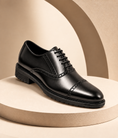 Men’s Oxford Vintage Design Formal Shoes – Classic Brogue Cap Toe Lace-Up Style