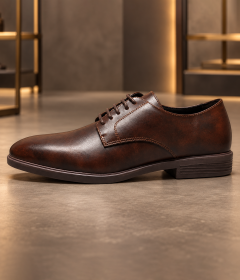 Men's Elegant Plain Toe Derby Shoes – Smart Casual to Formal Business Footwear